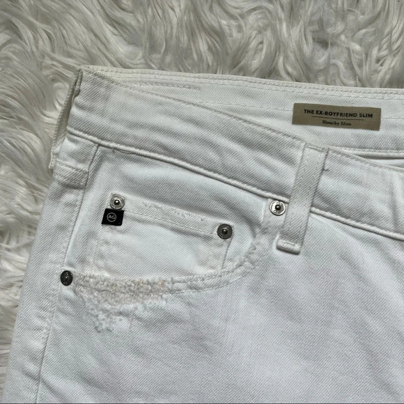 NWOT AG Ex-Boyfriend Slouchy Slim Jeans White Restored Women’s Denim Casual 31 - Picture 6 of 11